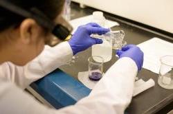 A student conducts a science experiment